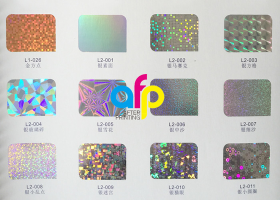 ฟอยล์ปั๊มร้อนเงิน / รุ้งด้วยลวดลายโฮโลแกรม / เลเซอร์
