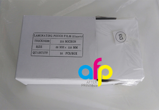บัตรประจำตัวประชาชนแผ่นเคลือบฟิล์มใสขนาด 125 ถึง 250 ไมครอน 65*95 มม.